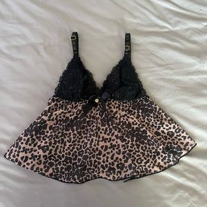 Cheetah print and lace crop top